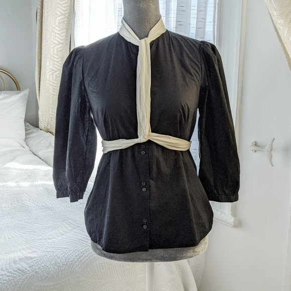 COS multi way cotton pussy bow shirt blouse - Picture 5 of 12